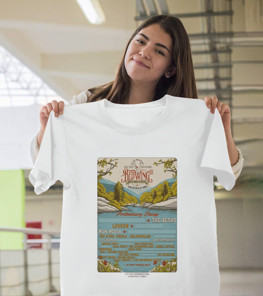 Red Wing Roots Music Festival XIII June 19 21 2026 Preliminary Lineup Lucius The Beths T-Shirt
