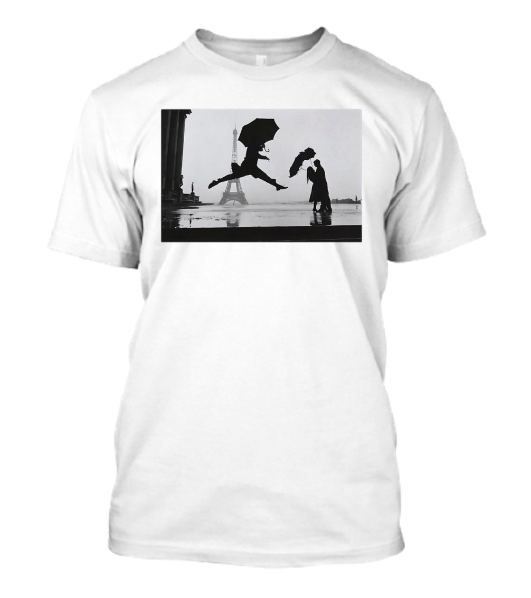 Umbrella Jump Paris Eiffel Tower Elliott Erwitt 1989 T-Shirt