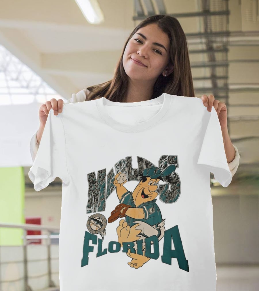 Florida Marlins The Flintstones Crossover Baseball T-Shirt