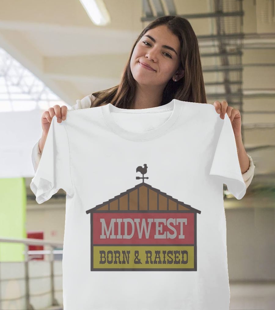 Midwest Born And Raised Weather Vane Symbol United State Of Indiana T-Shirt