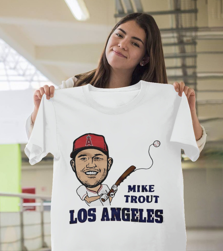Mike Trout Los Angeles Angels Baseball Caricature T-Shirt
