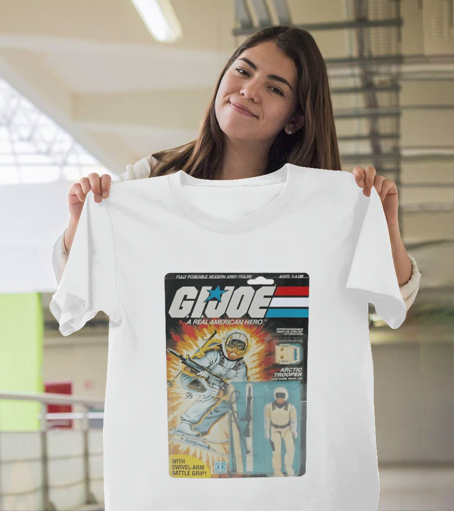 GIJoe A Real American Hero Arctic Trooper Snow Job Action Figure Vintage Packaging T-Shirt