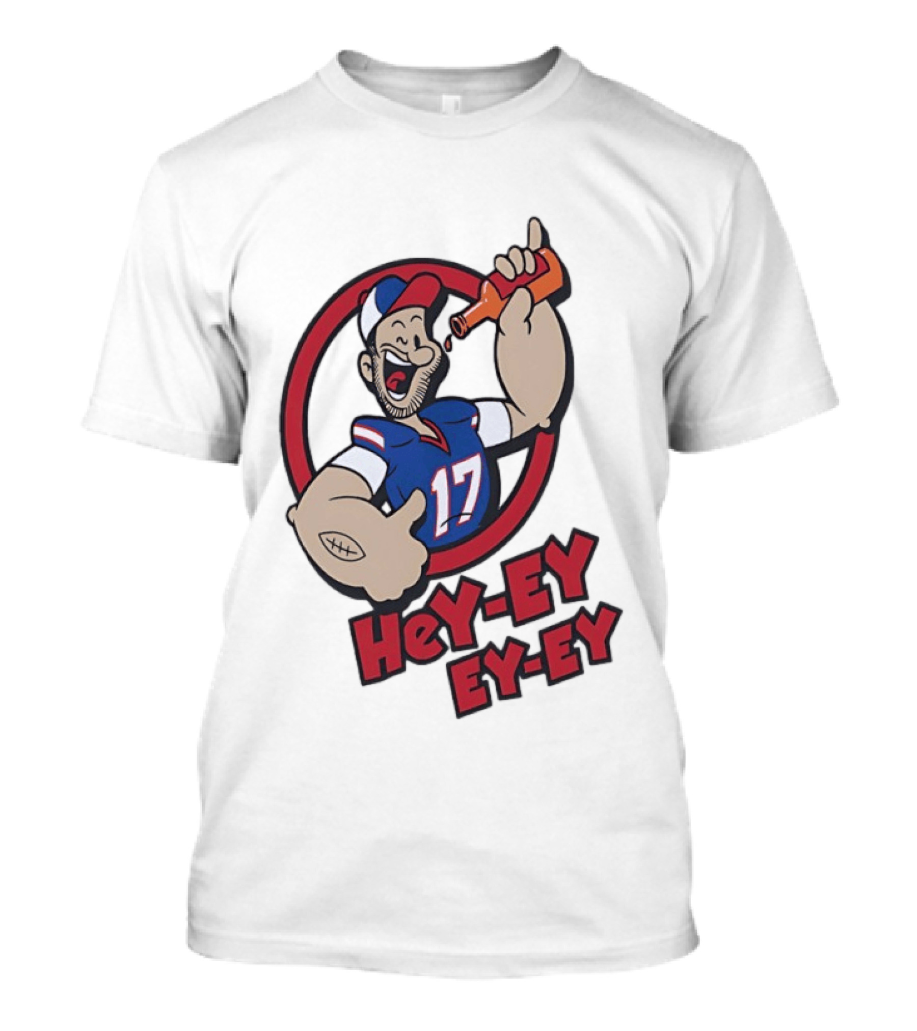 Hey Ey Ey Ey Josh Allen Illustrated Strong Finish Buffalo Bills T-Shirt