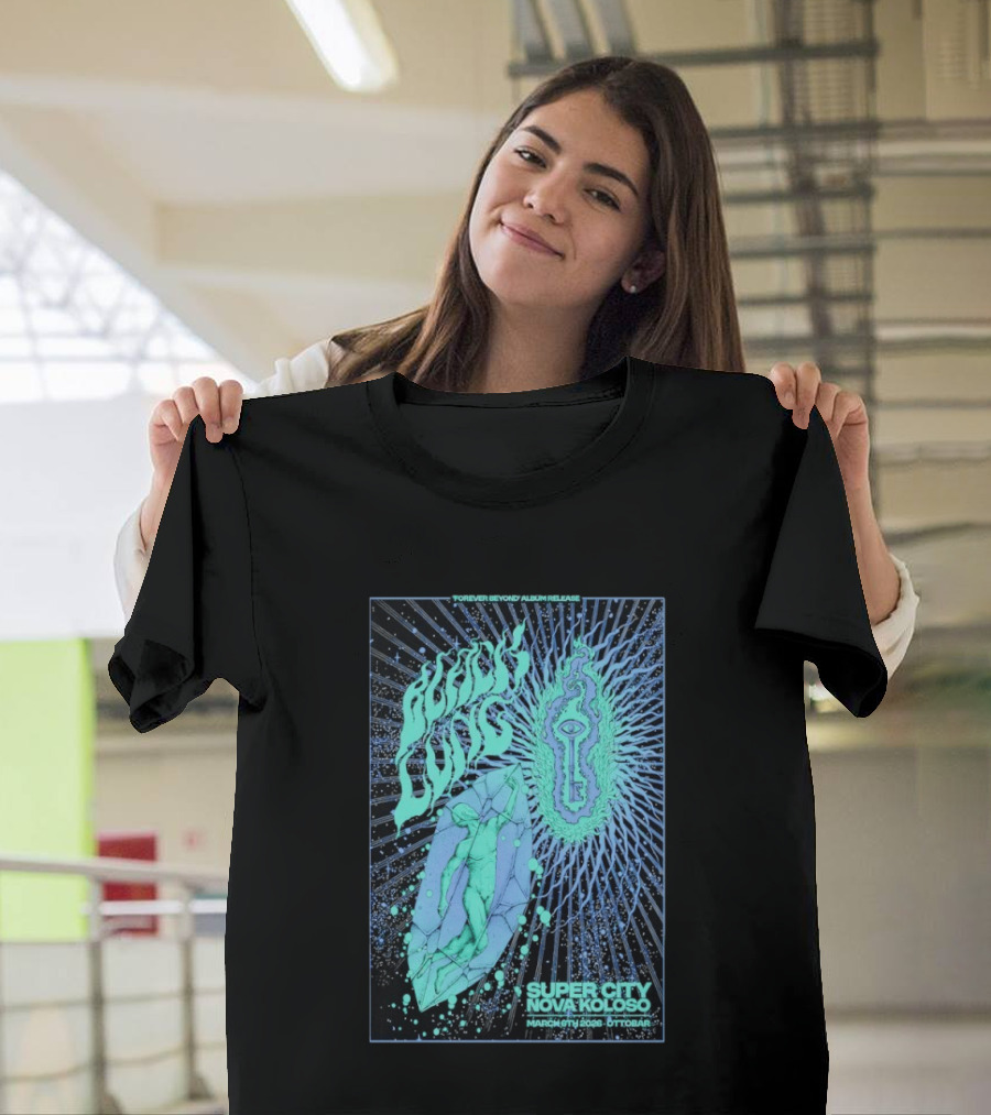 Black Lung Forever Beyond Album Release Super City Novokoloso Mar 6 2026 Widget Person Keyhole Vision Cosmos T-Shirt