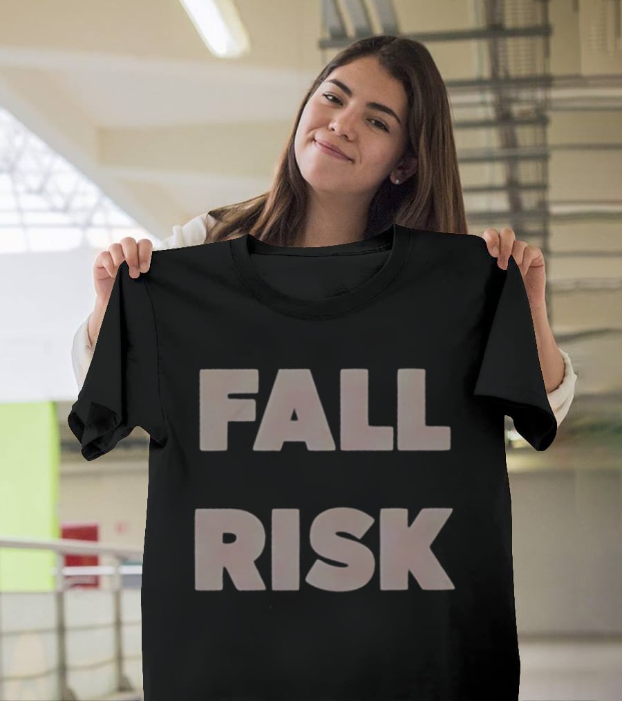 FALL RISK Retro Bold Lettering T-Shirt