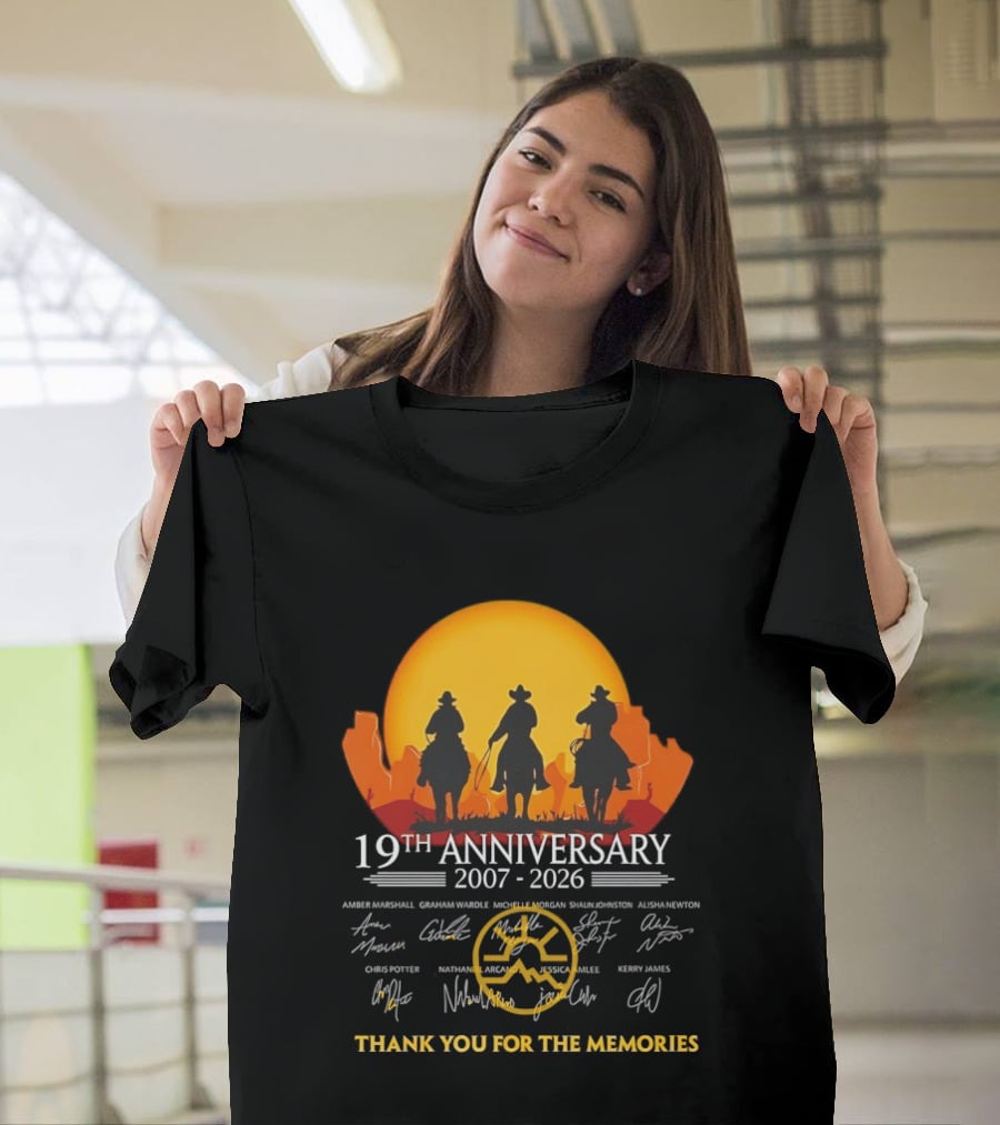 Heartland 19th Anniversary 2007 2026 Thank You For The Memories Cowboy T-Shirt