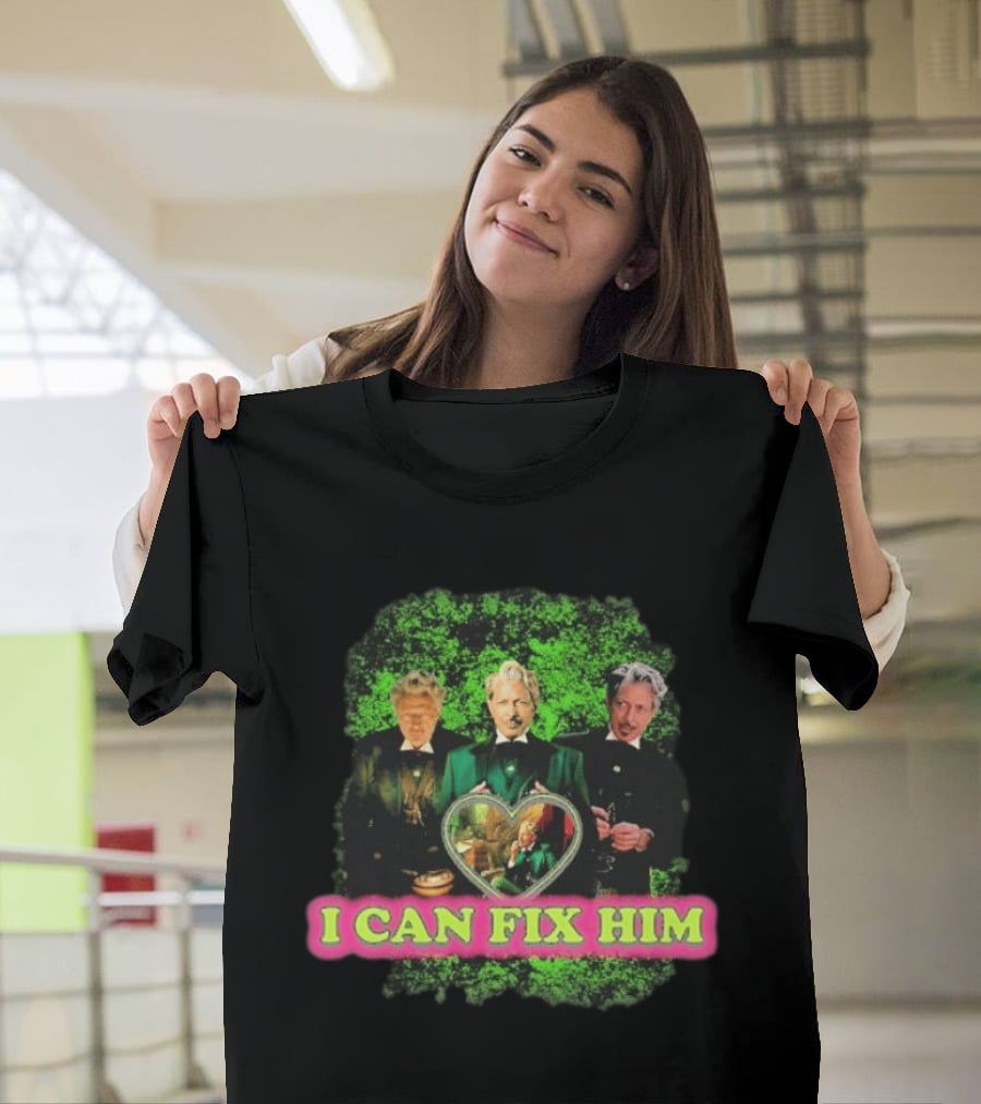I Can Fix Him Jeff Goldblum Wicked Wizard Green Heart Trio T-Shirt