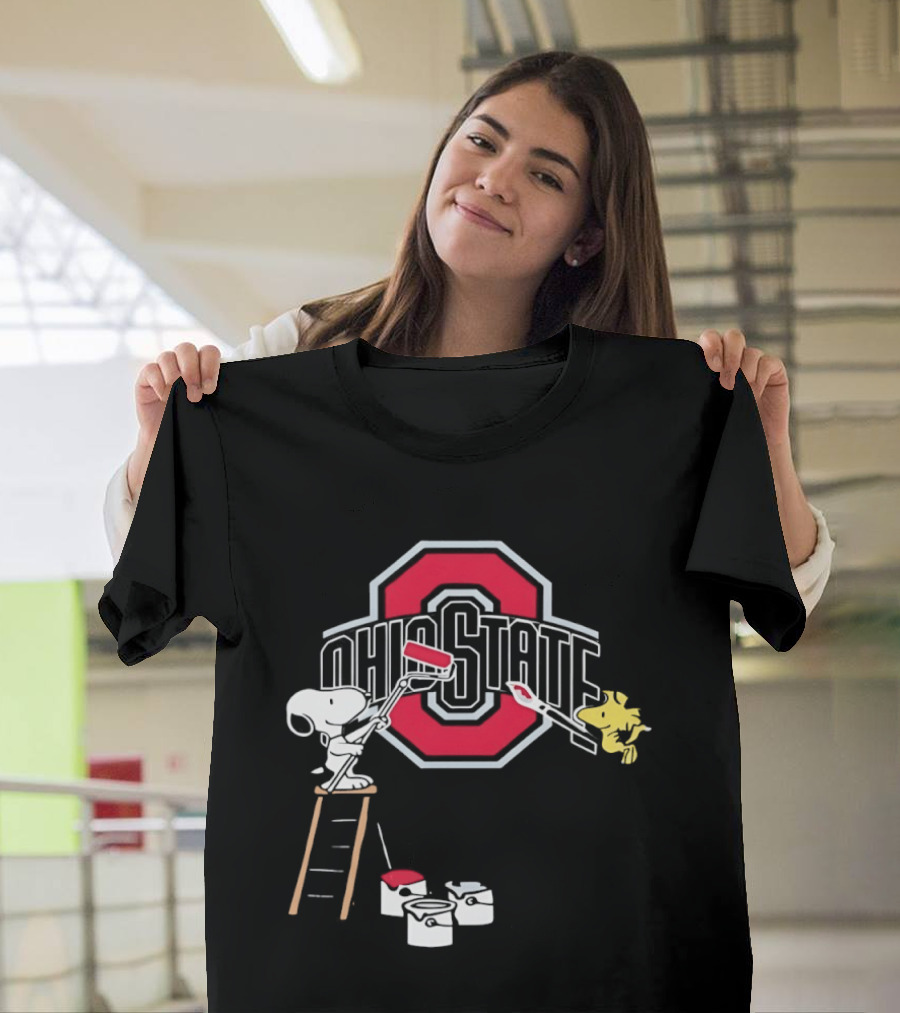 Snoopy Woodstock Ohio State Buckeyes Painting Adventure T-Shirt