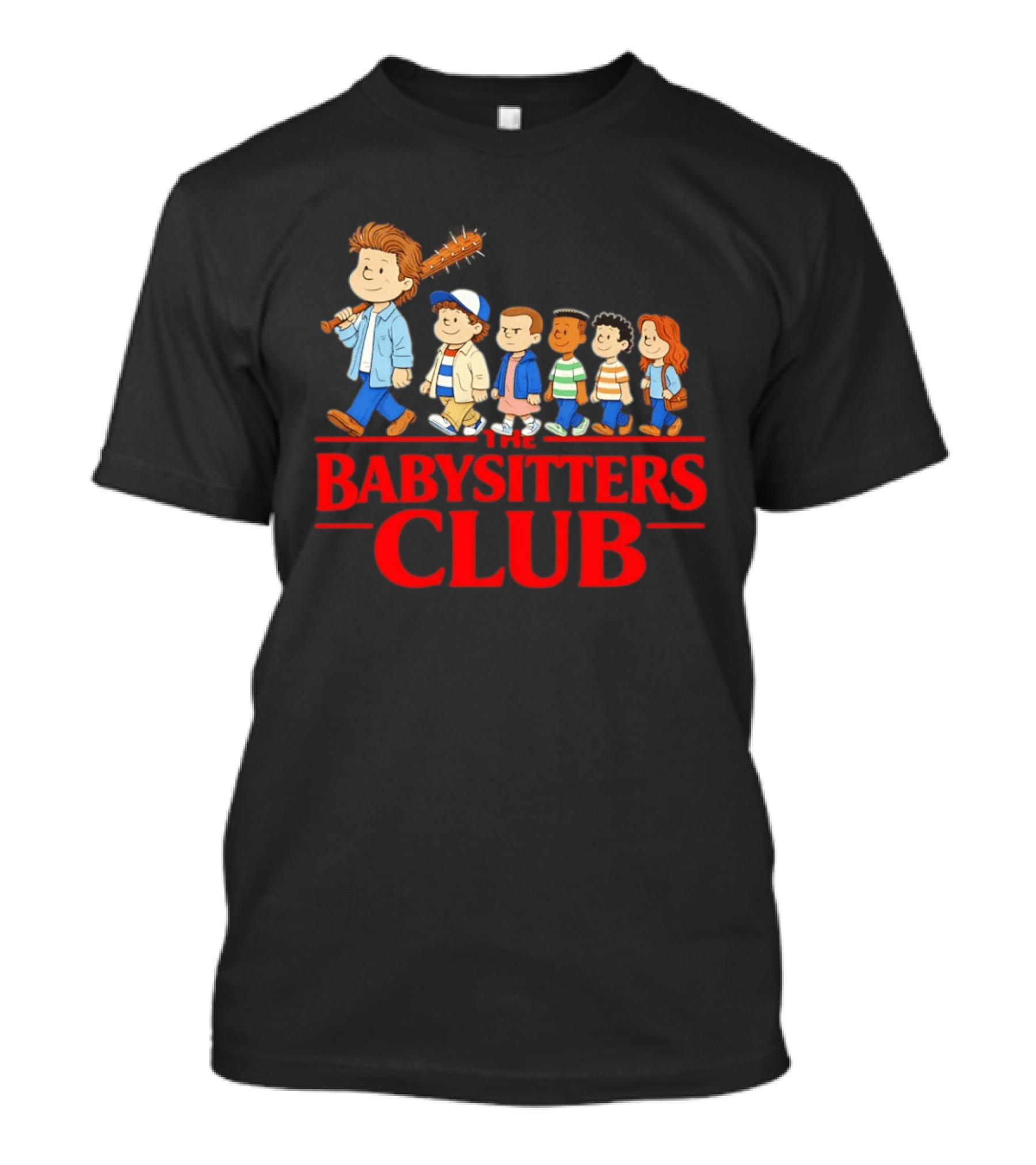 The Babysitters Club Stranger Things Mashup Characters Walking T-Shirt