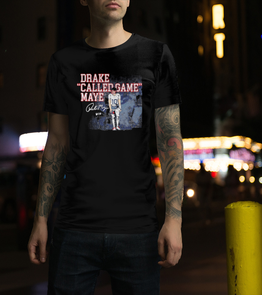 Drake "Called Game" Maye #10 New England Patriots Football T-Shirt