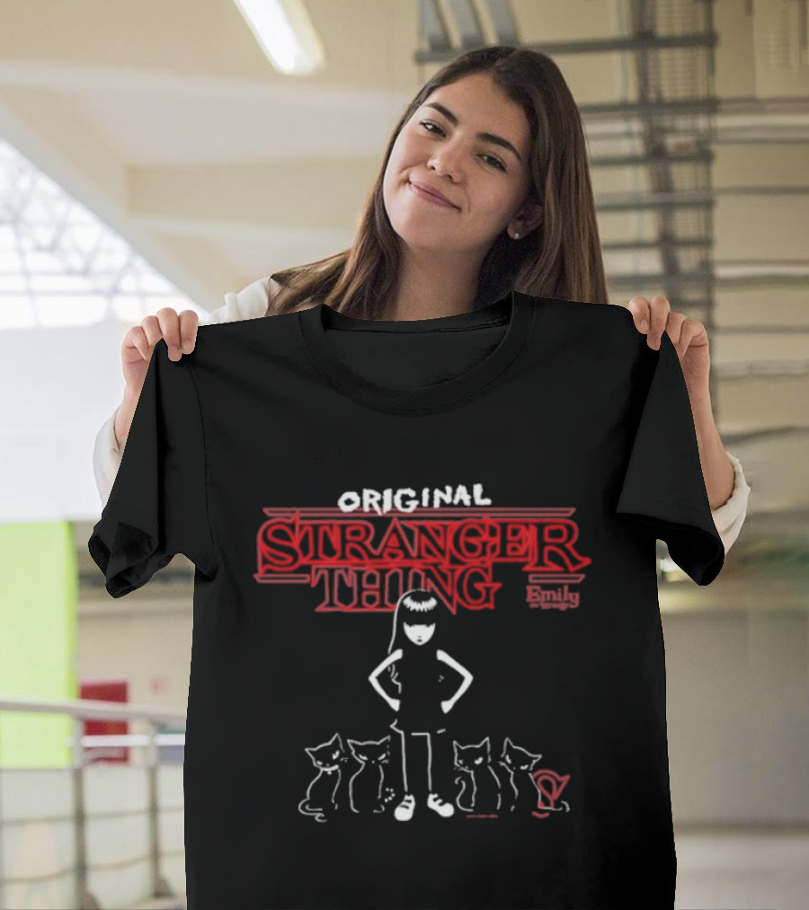 Original Stranger Thing Emily The Strange With Cats Collaboration T-Shirt