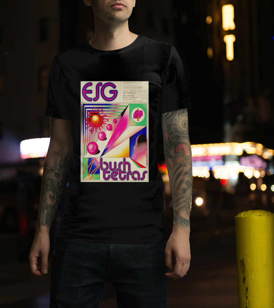 ESG Bush Tetras Live San Francisco January 30 2026 Concert Great American Music Hall T-Shirt