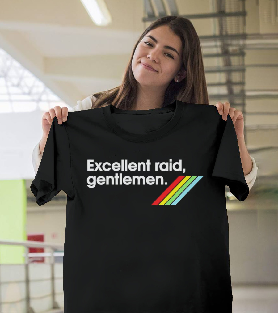 Excellent Raid Gentlemen ARC Raiders Retro Rainbow Stripes T-Shirt