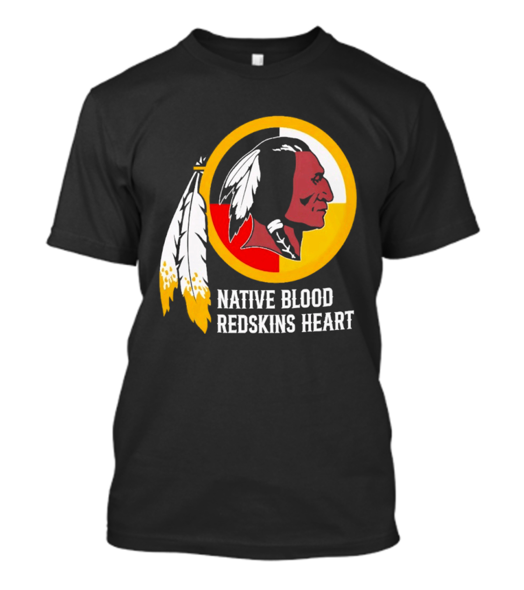 Native Blood Redskins Heart Washington Commanders T-Shirt