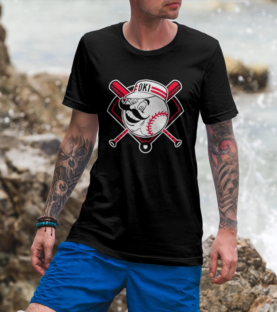 Oki Redlegs Crossed Bats Baseball T-Shirt