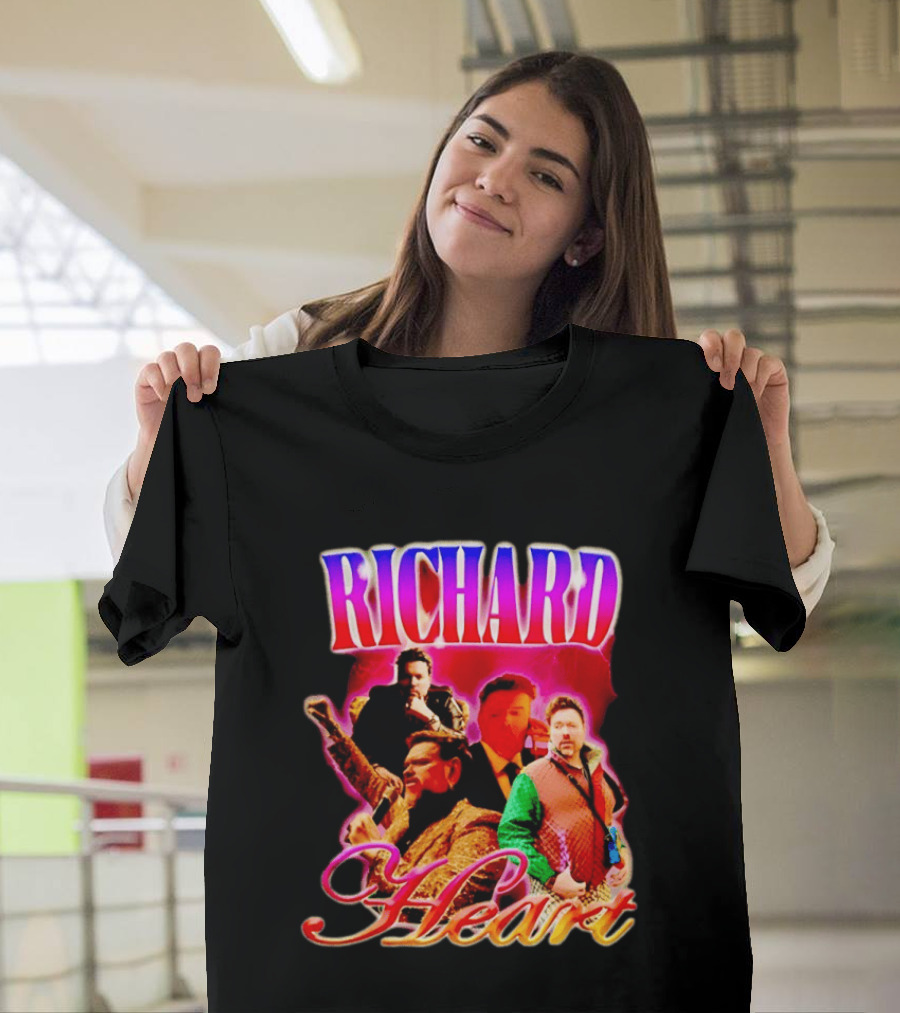 Richard Heart Lightning Bold Nostalgic Collage T-Shirt