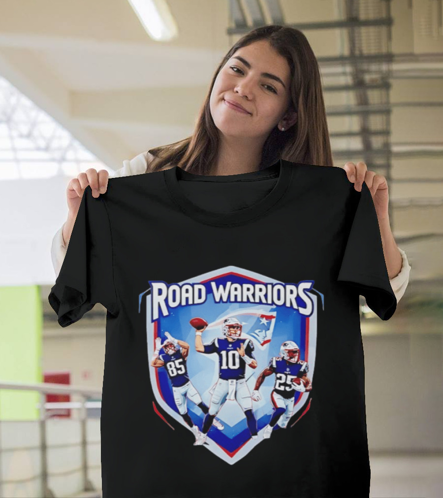 Road Warriors New England Patriots Legends Hunter Henry Marcus Jones Drake Maye T-Shirt