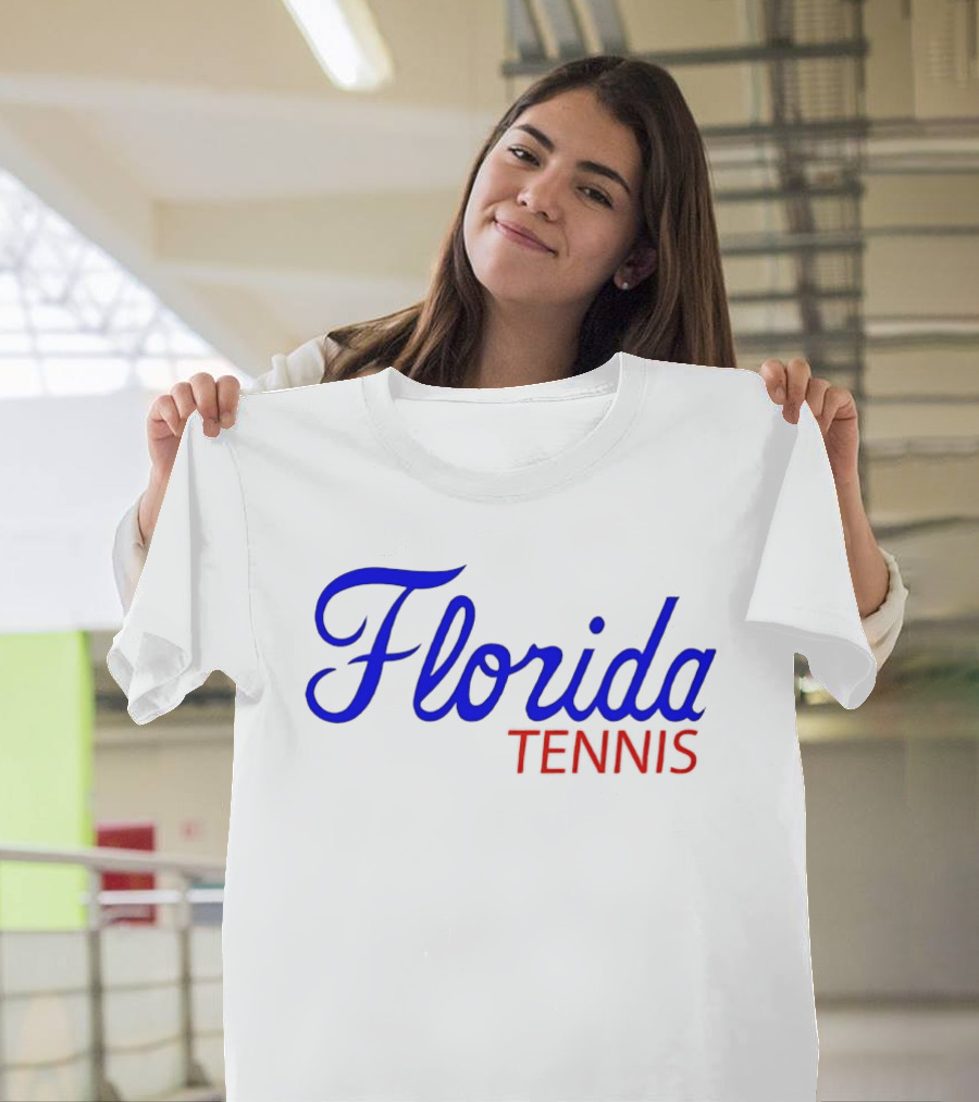 Florida Tennis Bold Blue Red Script T-Shirt