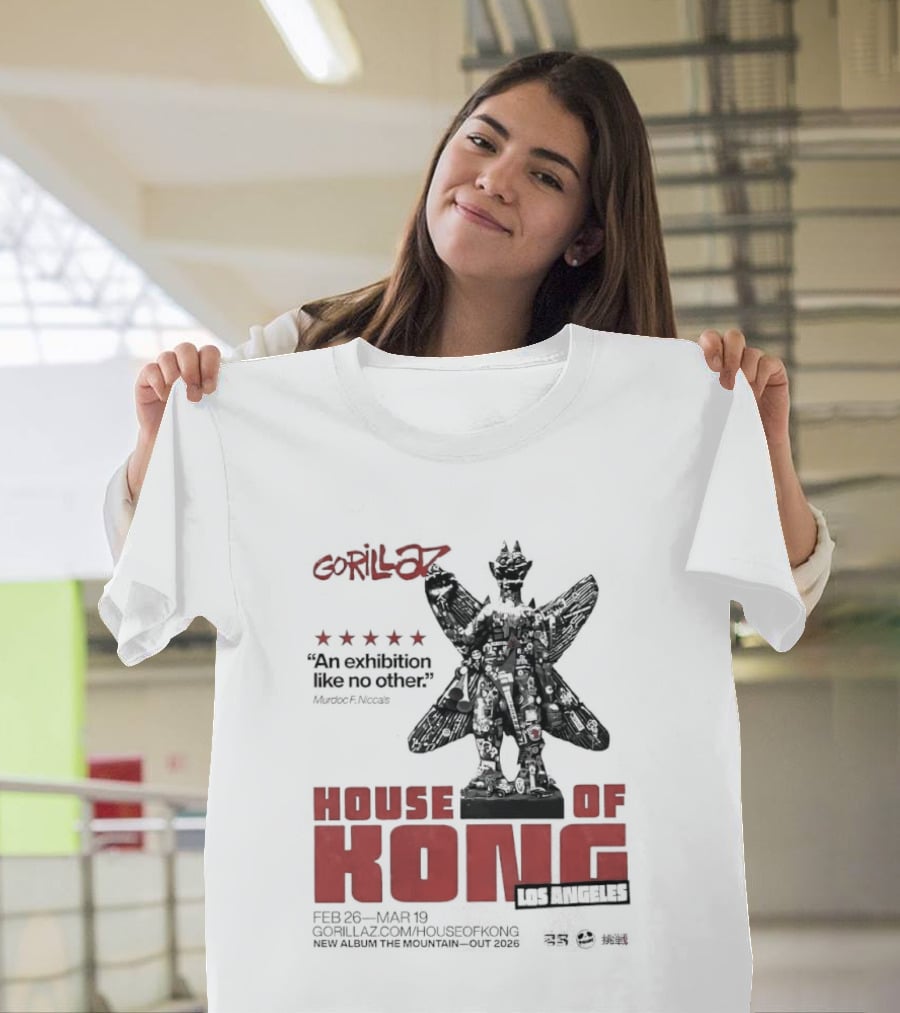 Gorillaz House Of Kong Los Angeles 2026 Feb 26 Mar 19 New Album The Mountain T-Shirt