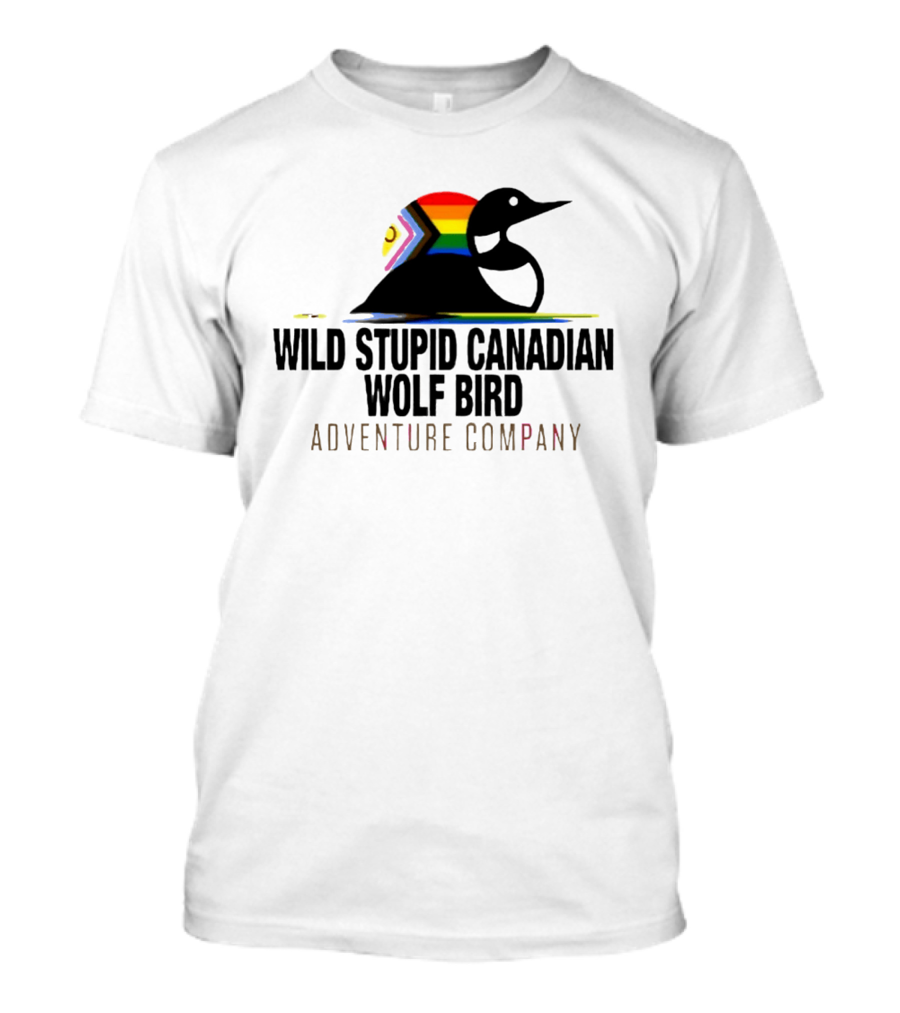 Rainbow Canadian Wolf Bird Adventure Company T-Shirt