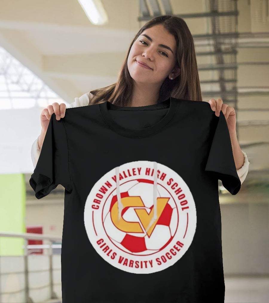 Crown Valley High School CV Girls Varsity Soccer Logo Soccer Ball T-Shirt