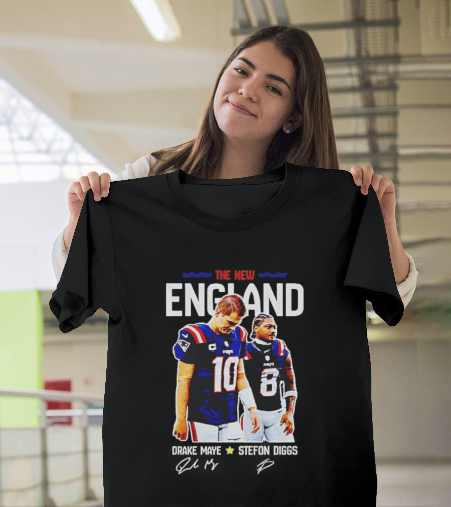 Drake Maye Stefon Diggs New England Football T-Shirt