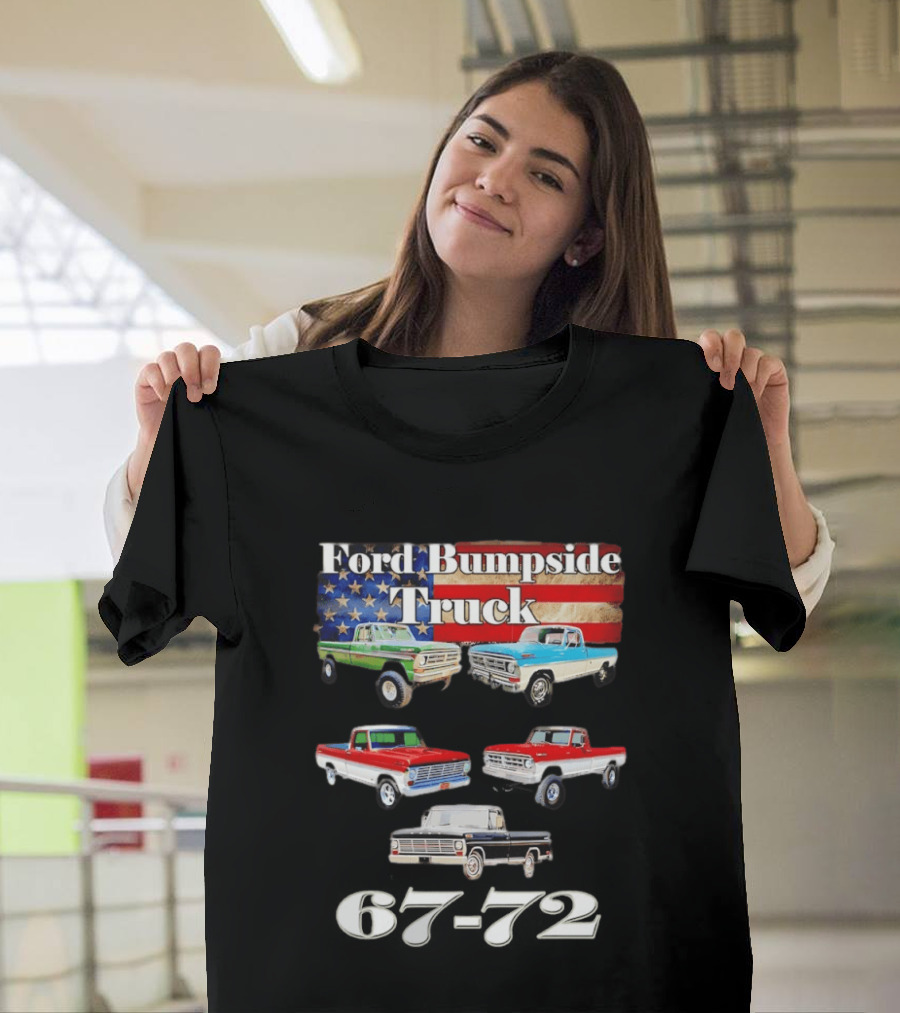 Ford Bumpside Truck 67 72 American Flag Classic Pickup Collection T-Shirt