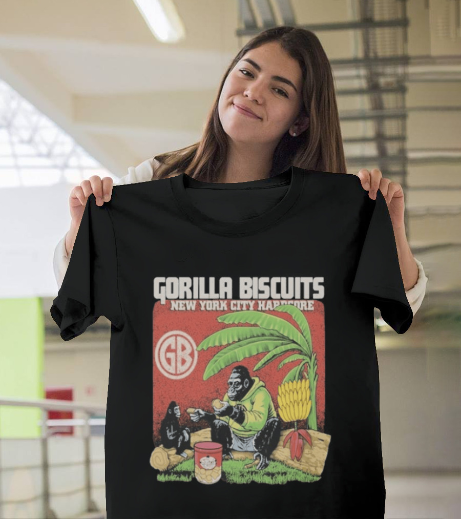 Gorilla Biscuits New York City Hardcore GB Logo Banana Tree Scene T-Shirt