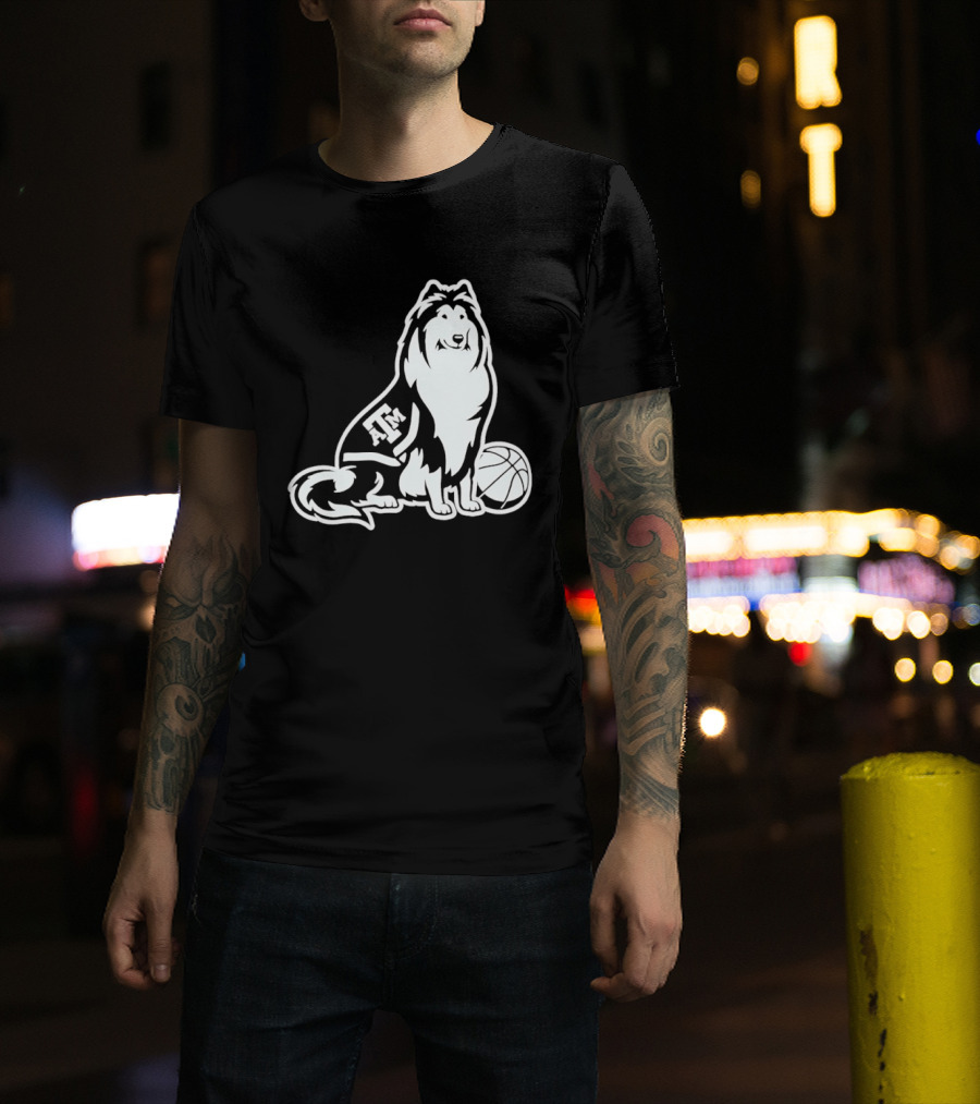 Texas A&M Reveille Basketball Mascot Aggies T-Shirt