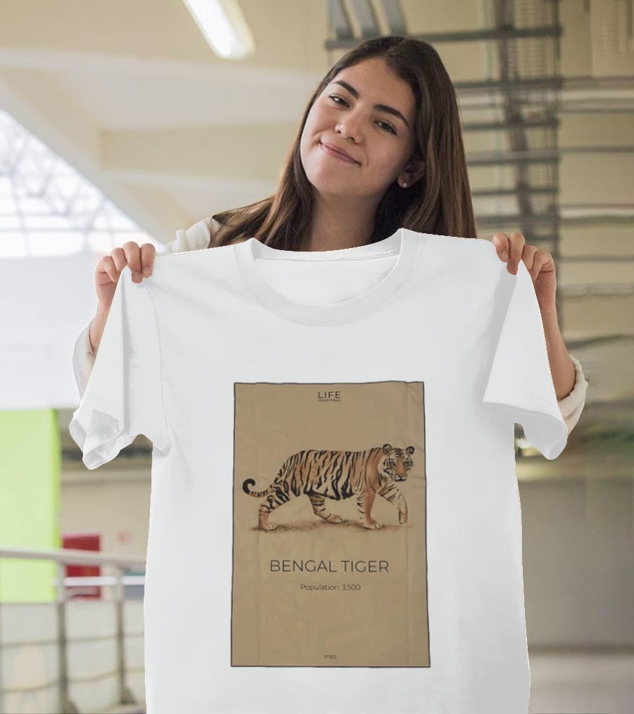 Life Collections Bengal Tiger Population 3,500 1st Ed T-Shirt
