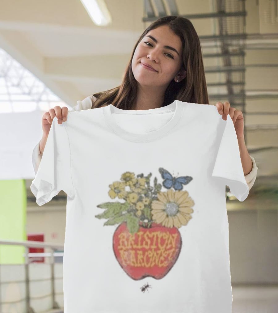 Briston Maroney Apple Flowers And Butterfly T-Shirt