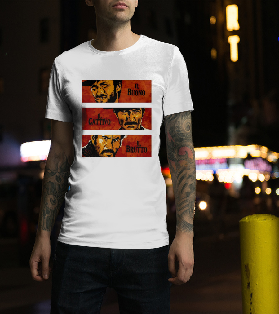 IL Buono IL Brutto IL Cattivo Spaghetti Western Iconic Characters T-Shirt