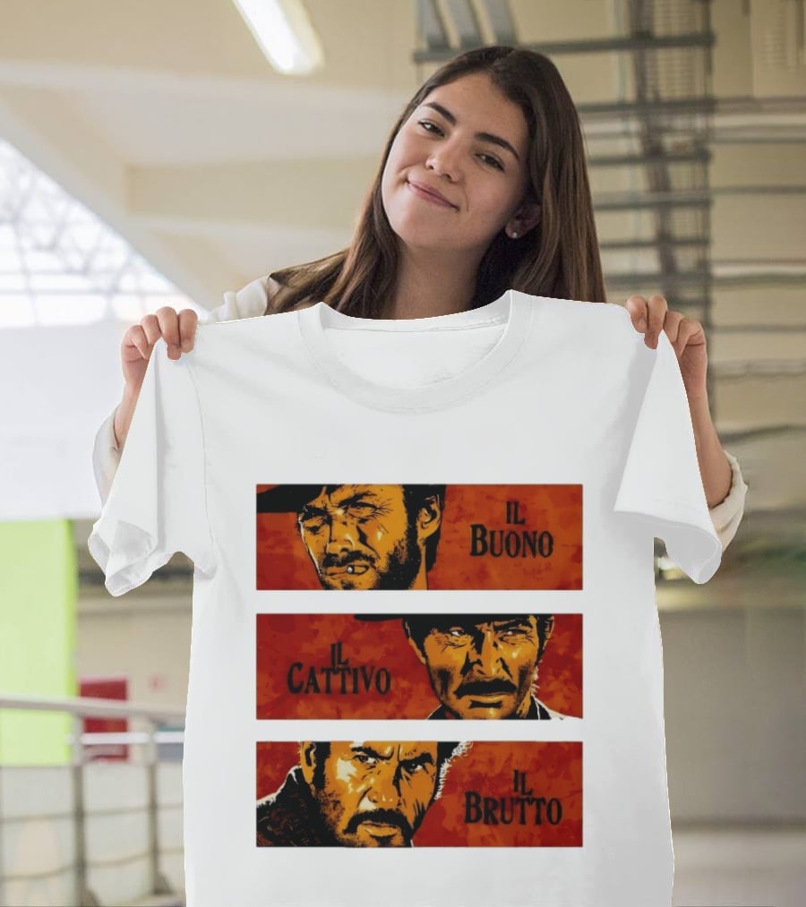 IL Buono IL Brutto IL Cattivo Spaghetti Western Iconic Characters T-Shirt