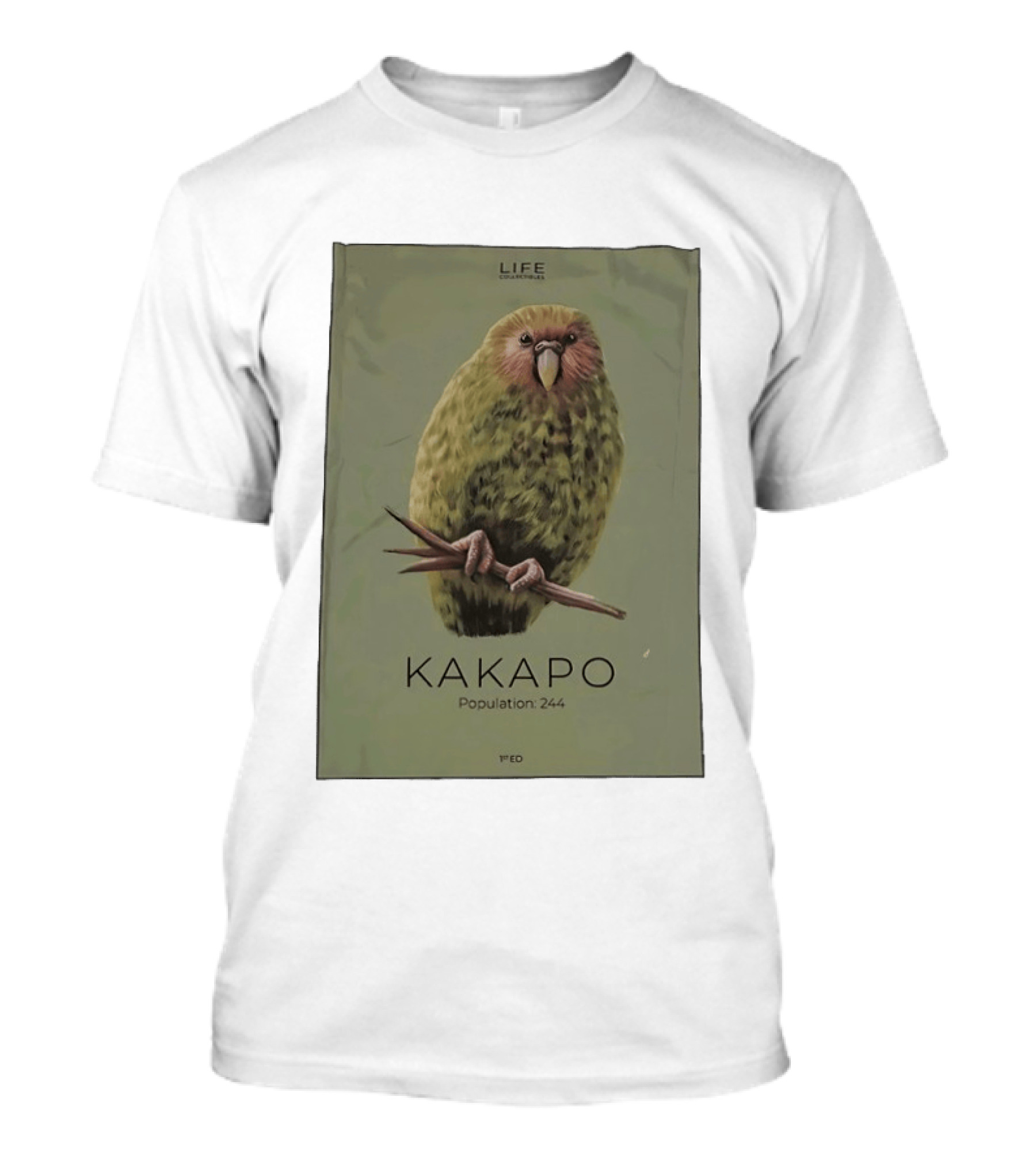 Life Conservation Kakapo Population 244 1st Edition T-Shirt