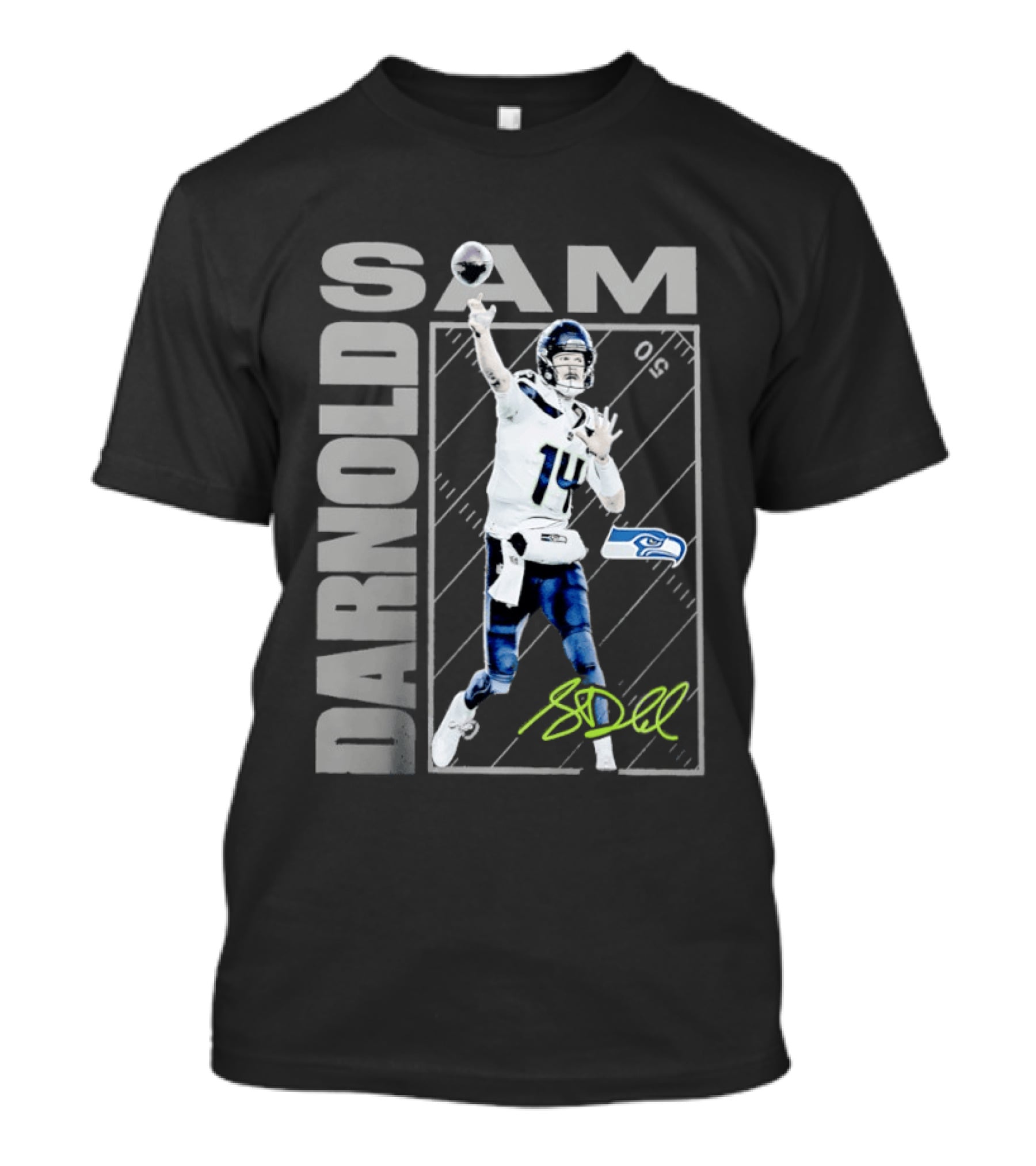 Darnold SAM Seattle Seahawks 14 Football Player Action T-Shirt
