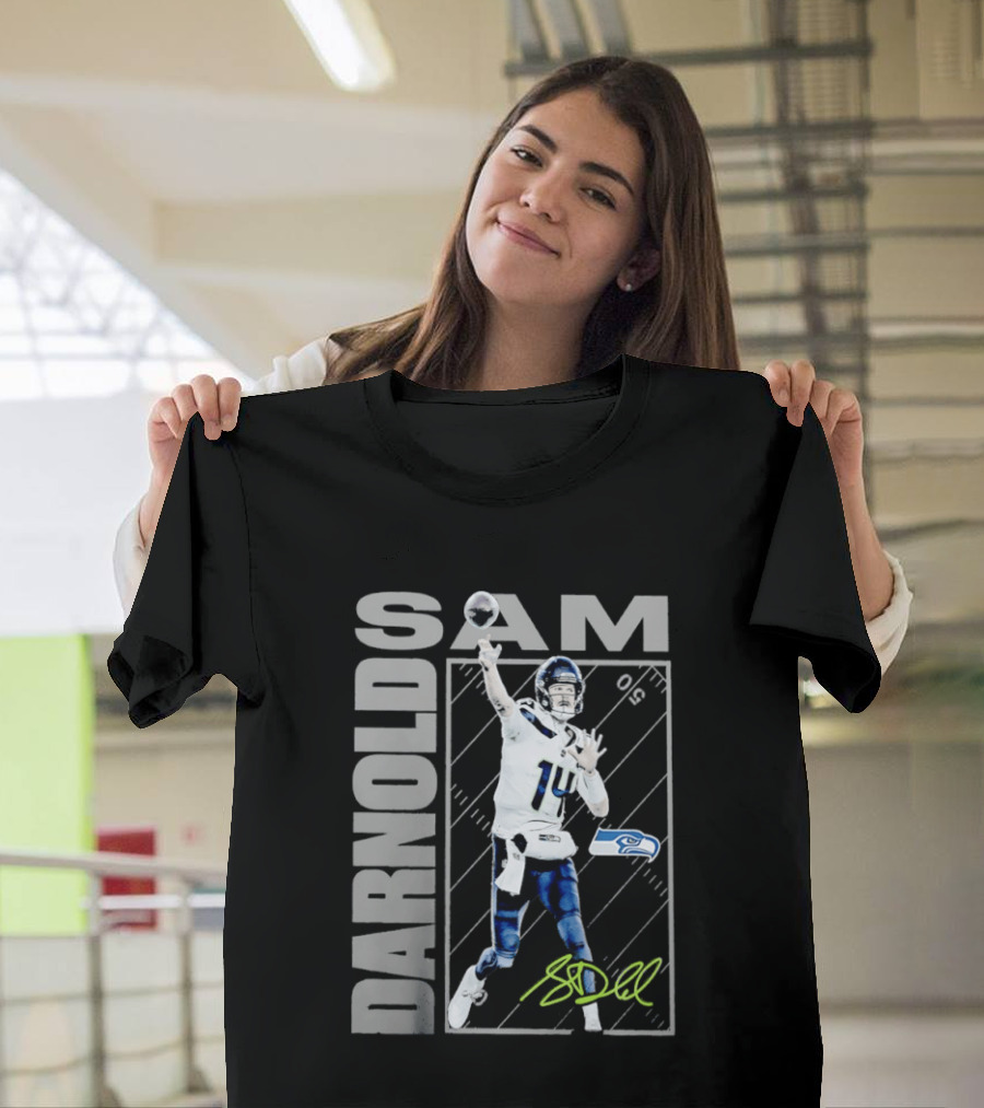 Darnold SAM Seattle Seahawks 14 Football Player Action T-Shirt