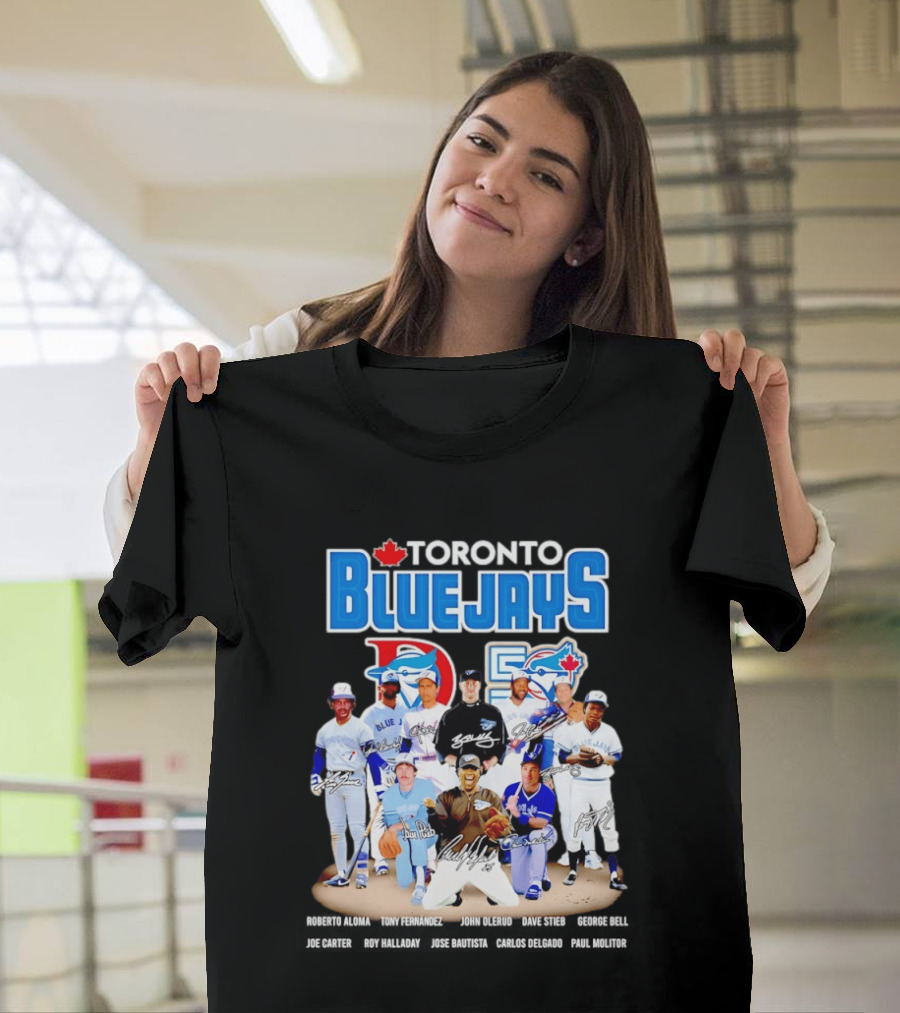 Toronto Blue Jays Alomar Fernandez Olerud Stieb Bell Carter Halladay Bautista Delgado Molitor Signatures MLB Legends T-Shirt