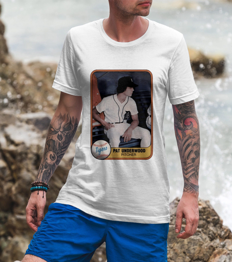 Tigers Pat Underwood Pitcher Baseball Card T-Shirt