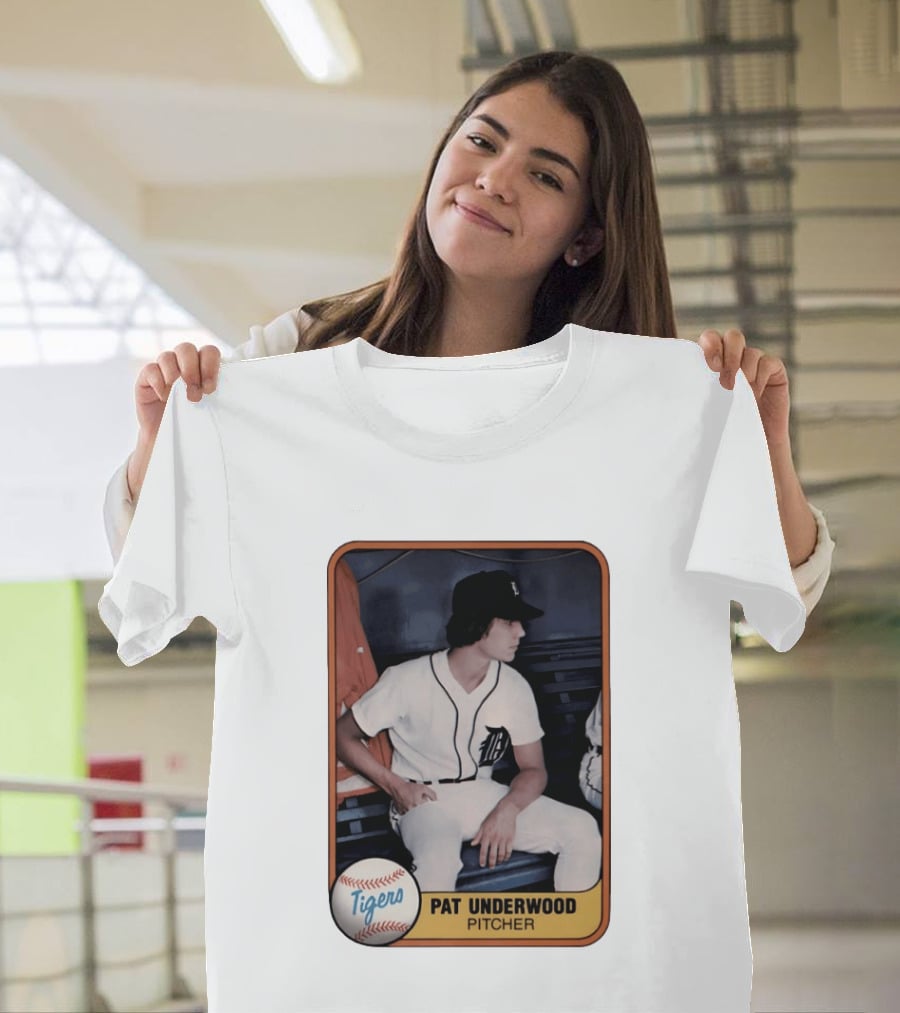 Tigers Pat Underwood Pitcher Baseball Card T-Shirt