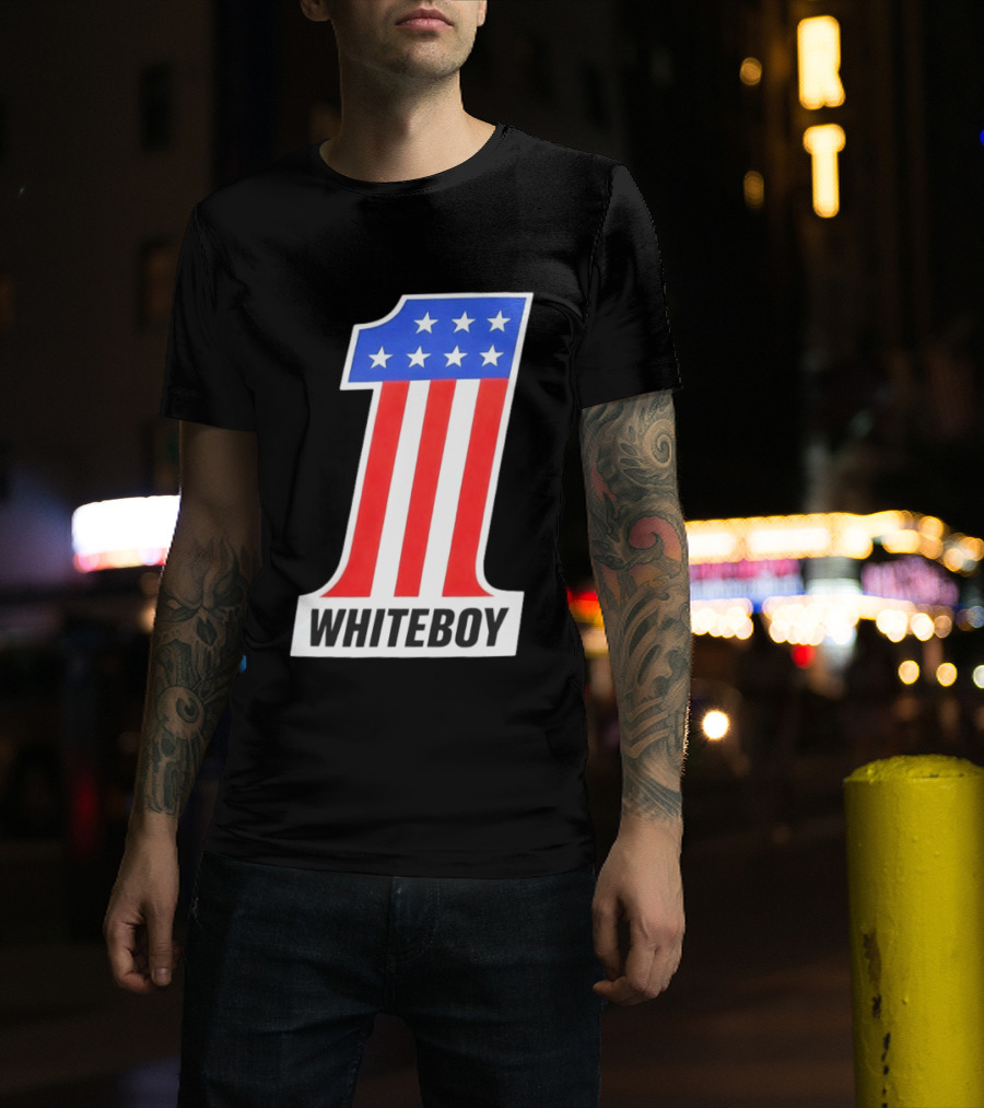 Number 1 Whiteboy Stars Stripes USA Flag T-Shirt