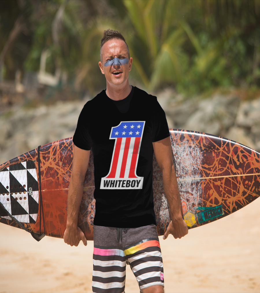 Number 1 Whiteboy Stars Stripes USA Flag T-Shirt