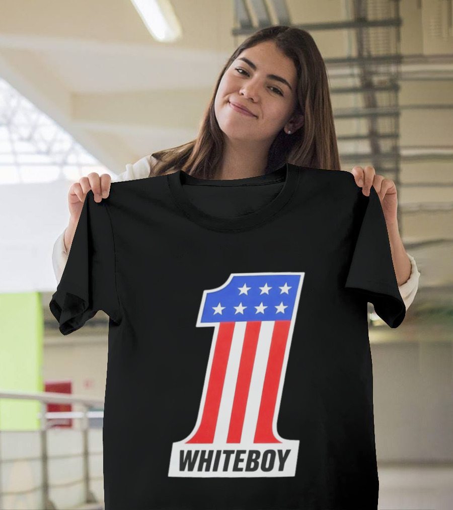 Number 1 Whiteboy Stars Stripes USA Flag T-Shirt