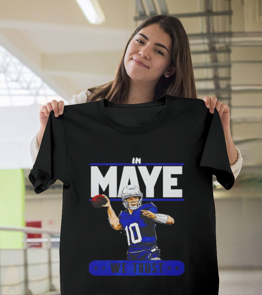 MAYE In We Trust New England Patriots Football T-Shirt