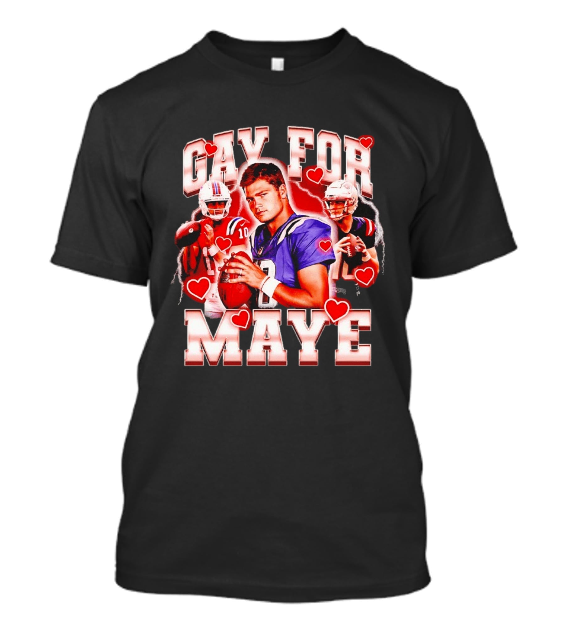 Gay For Maye Football Hearts Player T-Shirt