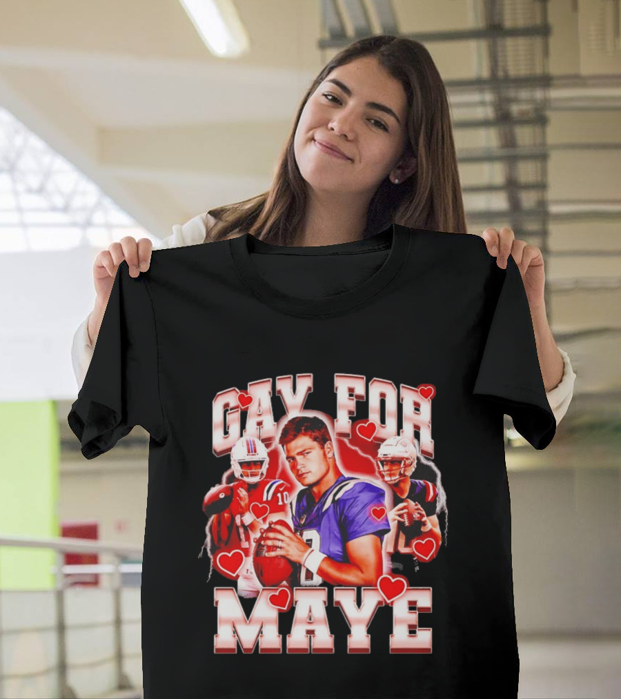 Gay For Maye Football Hearts Player T-Shirt