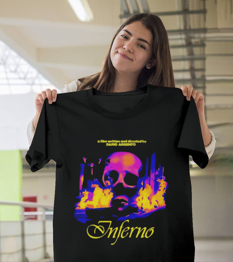 Inferno 80s Horror Skull Flames Psychedelic T-Shirt