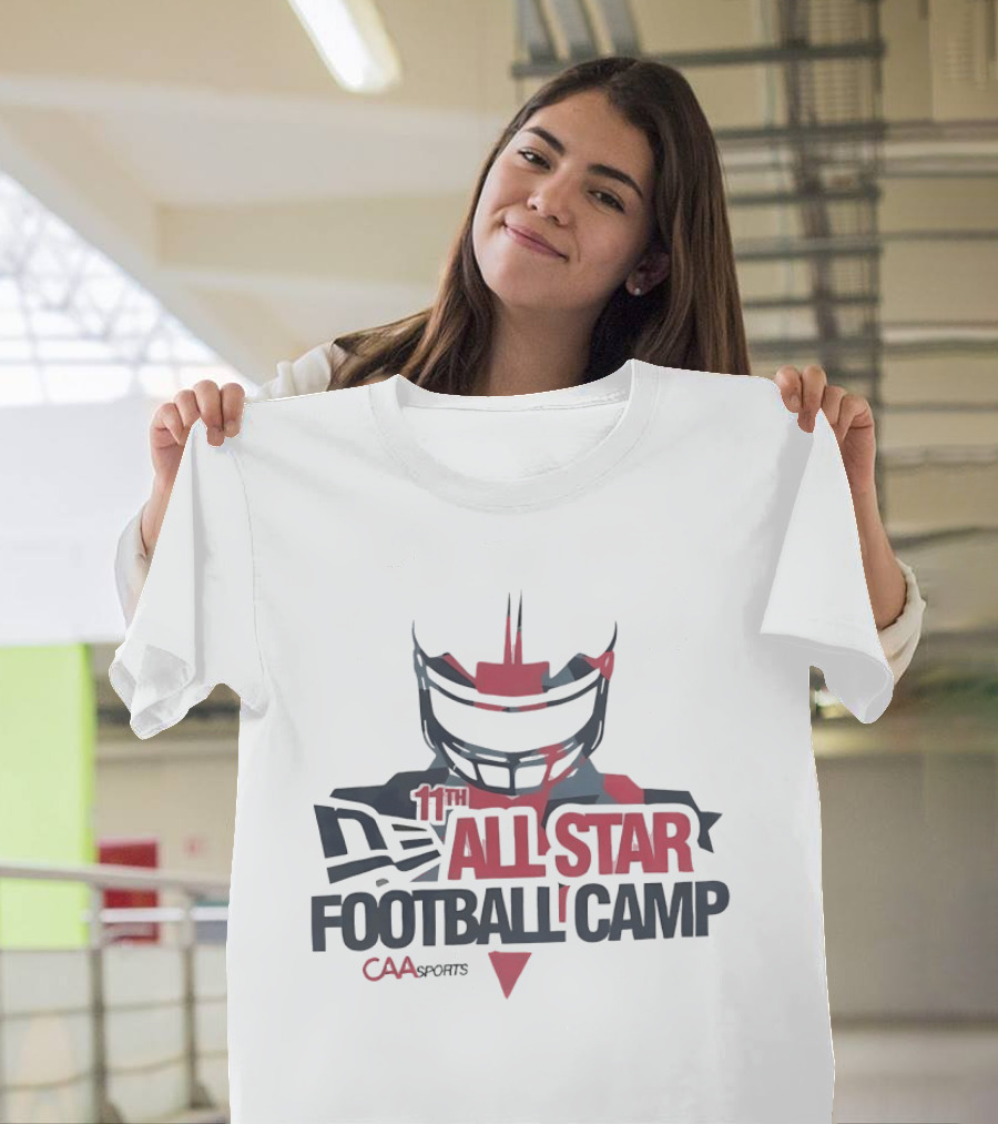 11th All Star Football Camp CAA Sports Helmet T-Shirt