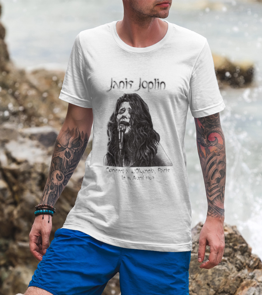 Janis Joplin Olympia Paris Concert Live Performance 1970s T-Shirt