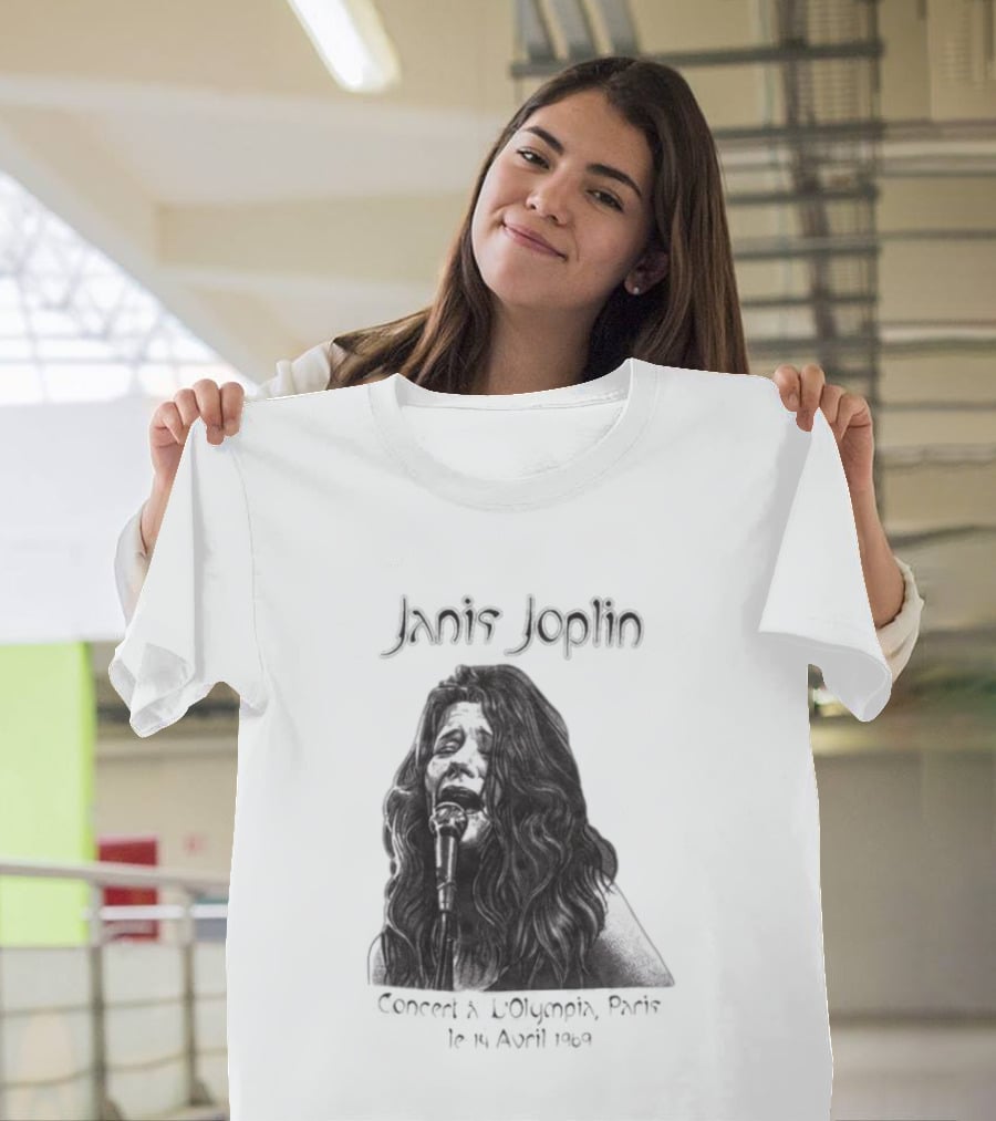 Janis Joplin Olympia Paris Concert Live Performance 1970s T-Shirt