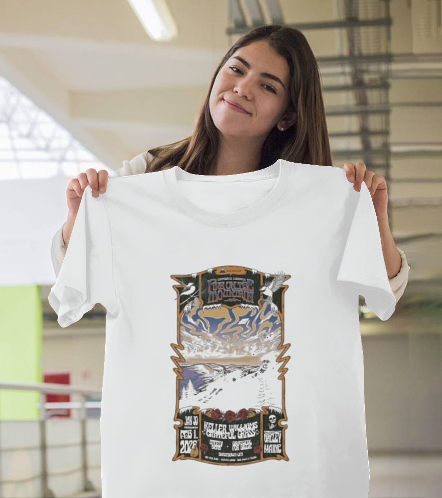 Keller Williams Grateful Grass Sugarloaf Maine Jan 30 Feb 1 2026 Jenkins Mountain T-Shirt